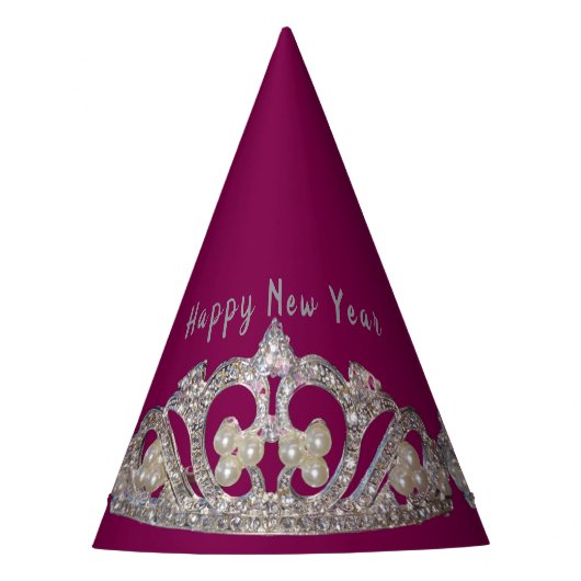 Tiara Print New Year Party Hat Feesthoedjes (Voorkant)