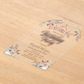 Tiara Sterren Bloemen Roze Gouden Verjaardagsfeest Acryl Uitnodigingen (Laagn)