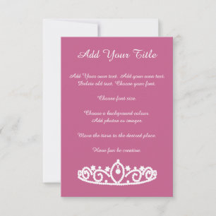 Tiara Sweet sixteen rose et blanc 16 Invitation