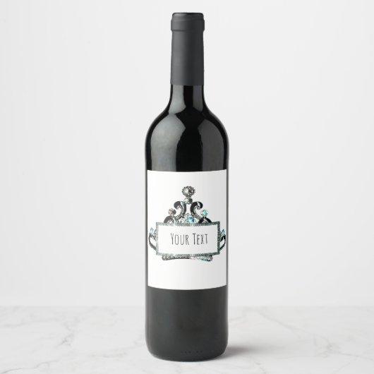 Tiara Wine Label personaliseren Wijn Etiket (Voorkant)