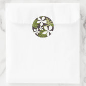 TIARE (OLIVE) STICKER ROND CLASSIQUE (Sac)