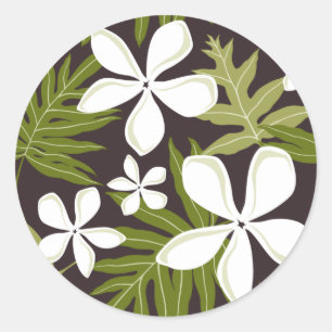 TIARE (OLIVE) STICKER ROND CLASSIQUE