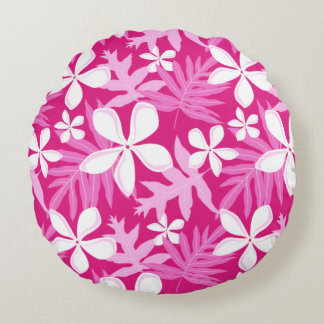 TIARE-PATROON IN ROZE ROND KUSSEN