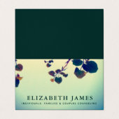 Tiber Blue Green Heart Leaf Visitekaartjes (Buitenkant ongevouwen)