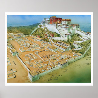 "Tibet: 17. Jh/hedendaags Lhasa - POTALA-PALAST .. Poster