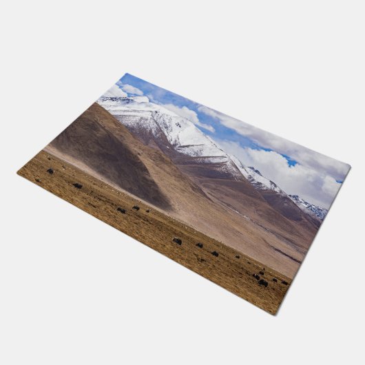 Tibet - Berglandschap met yaks Deurmat (Schuin)