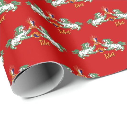 Tibet Cadeaus wrapping, Tibetaanse vlag, Leeuwen / Cadeaupapier (Rol Hoek)