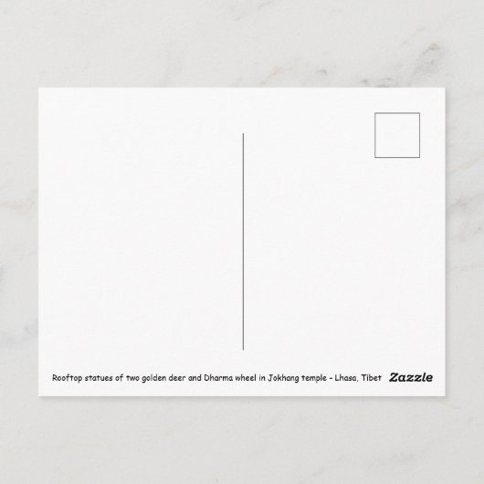 Tibet, Lhasa - Dharmawiel in Jokhang-tempel Briefkaart (Achterkant)