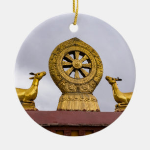 Tibet, Lhasa - Dharmawiel in Jokhang-tempel Keramisch Ornament