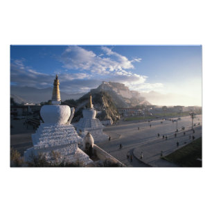 Tibet - Lhasa. Potala bij zonsopgang Foto Afdruk