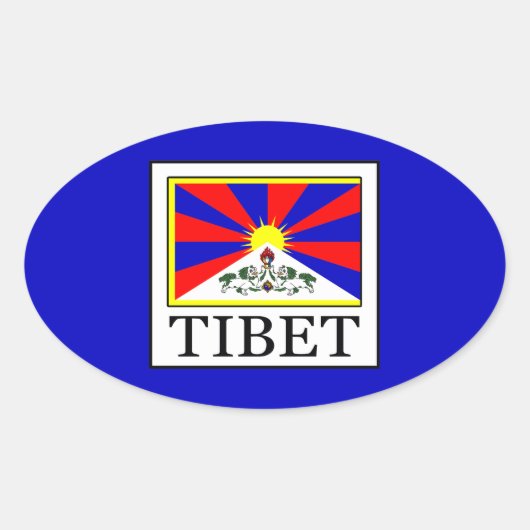 Tibet Ovale Sticker (Voorkant)