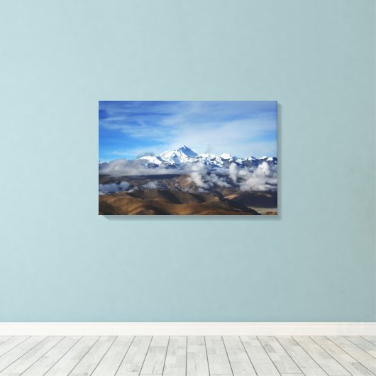 Tibet Qomolangma Mt Everest China Reisfoto Canvas Afdruk (Insitu (Houten vloer))