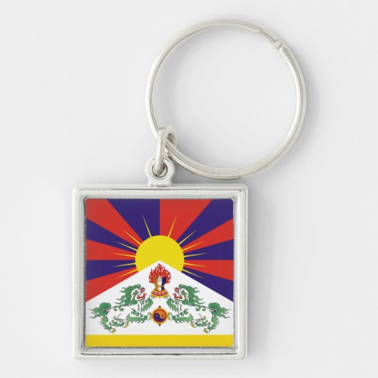 Tibet, sneeuwballers, vlag - de Himalaya Sleutelhanger (Voorkant)