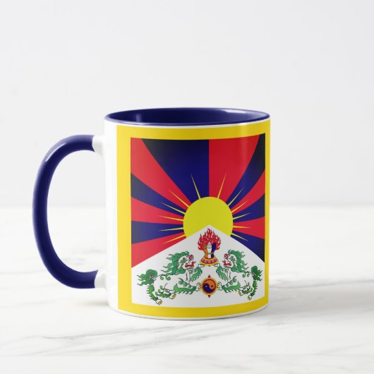 Tibet, sneeuwpoppen, Tibetaanse vlag - de Himalaya Mok (Links)
