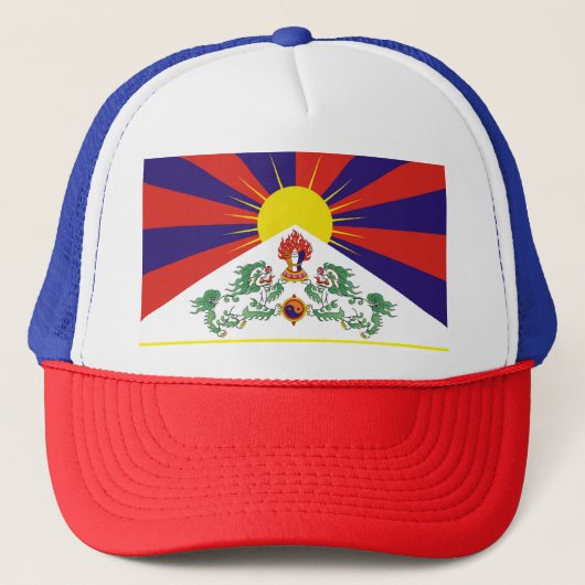 Tibet, sneeuwpoppen, Tibetaanse vlag - de Himalaya Trucker Pet (Voorkant)