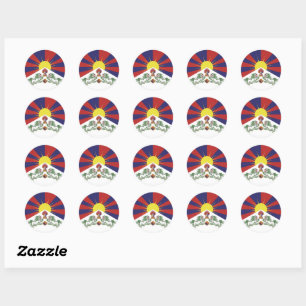 Tibet sticker, Tibetaanse vlag patriottisch / Hima Ronde Sticker
