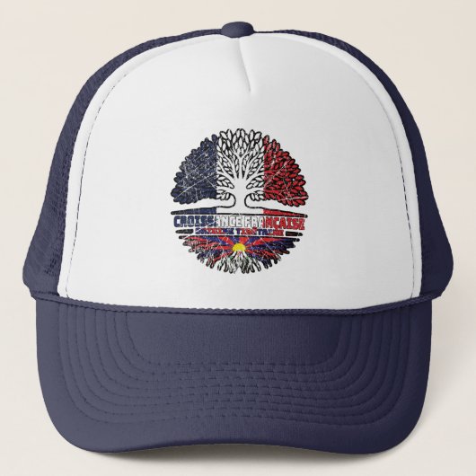 Tibet Tibetan French France Tree Roots Flag Trucker Pet (Voorkant)