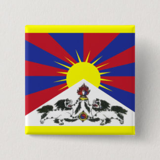 Tibet Vierkante Button 5,1 Cm