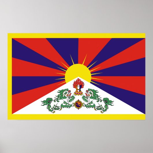 Tibet vlag - Snow Lion Flag Poster (Voorkant)