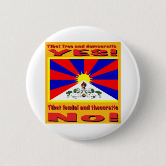 Tibet vrij en democratisch ronde button 5,7 cm