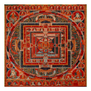 Tibetaans boeddhisme Mandala van de vormen van Man Perfect Poster