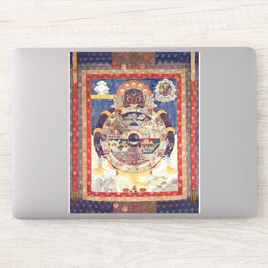 Tibetaans boeddhistisch levenswiel sticker (Computer)