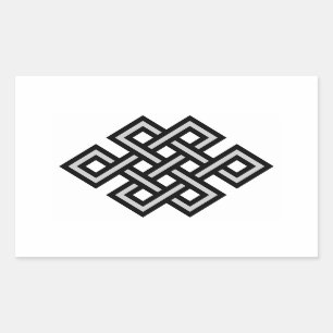Tibetaans eeuwigdurend symbool reli rechthoekige sticker