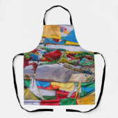 Tibetaans landschap met gebedvlaggen - Himalaya Schort (Voorkant)