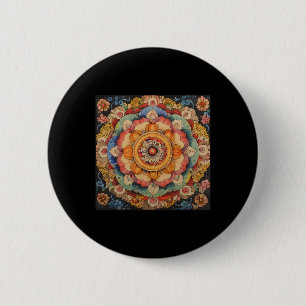 Tibetaans Mandala Heilige Geometrie Ronde Button 5,7 Cm