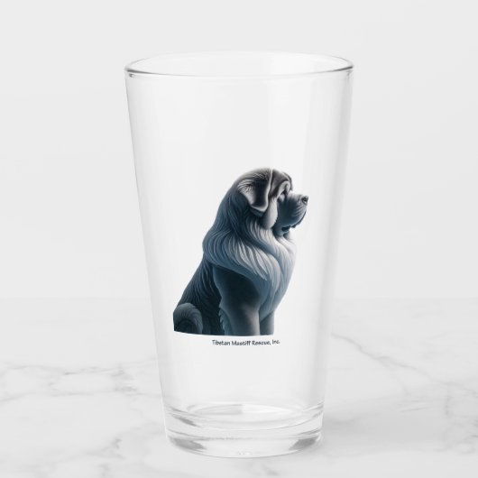Tibetaans Mastiff Zitglas (2) Glas (Voorkant)
