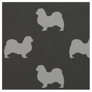 Tibetaans Spaniel Hondenras Silhouettes Pattered Stof