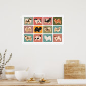 Tibetaans Spaniel Poster (12 verschillende tibbies (Keuken)