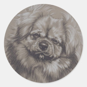 Tibetaans Spaniel Ronde Sticker