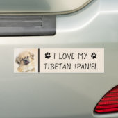 Tibetaans Spaniel Schilderen - Kute Original Dog A Bumpersticker (Op auto)