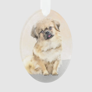 Tibetaans Spaniel Schilderen - Kute Original Dog A Ornament