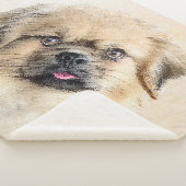 Tibetaans Spaniel Schilderen - Kute Original Dog A Sherpa Deken (3/4)