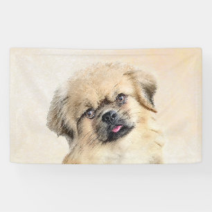 Tibetaans Spaniel Schilderen - Kute Original Dog A Spandoek