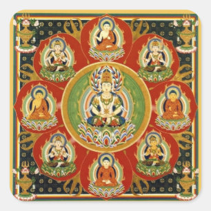  Tibetaans Tantrisch Boeddhisme Boeddha Mandala Vierkante Sticker