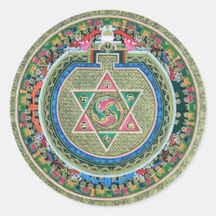  Tibetaans Tantrisch Boeddhisme Mandala Ronde Sticker