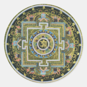  Tibetaans Tantrisch Boeddhisme Mandala Thangka Ronde Sticker
