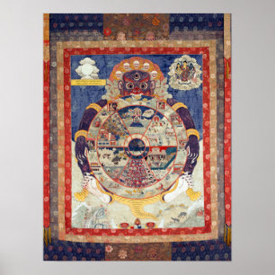 Tibetaans Wiel van het Levenscyclus van Samsara Poster