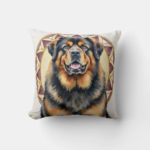 Tibetaanse Mastiff Aquarel Mandala Kunst Kussen