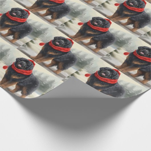 Tibetaanse Mastiff Hond in Sneeuw Kerstmis Cadeaupapier (Hoek)
