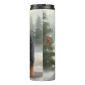 Tibetaanse Mastiff Hond in Sneeuw Kerstmis Thermosbeker (Achterkant)