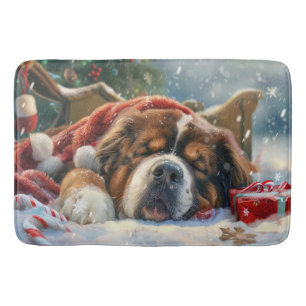Tibetaanse Mastiff Hond Kerst Feestelijk Badmat
