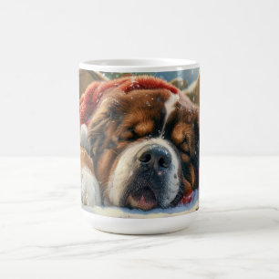 Tibetaanse Mastiff Hond Kerst Feestelijk Koffiemok