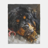 Tibetaanse Mastiff Hond Kerstfeest Fleece Deken (Voorkant)