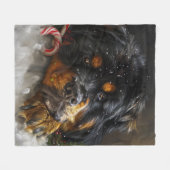 Tibetaanse Mastiff Hond Kerstfeest Fleece Deken (Voorkant (Horizontaal))