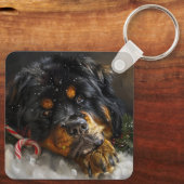 Tibetaanse Mastiff Hond Kerstfeest Sleutelhanger (Achterkant)