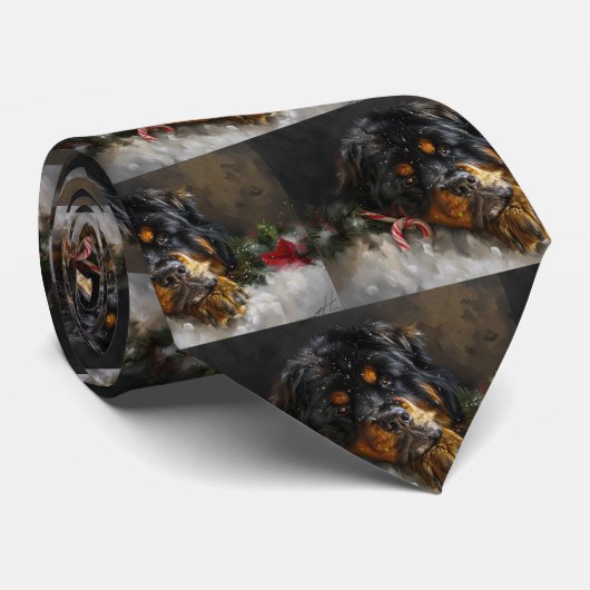 Tibetaanse Mastiff Hond Kerstfeest Stropdas (Opgerold)